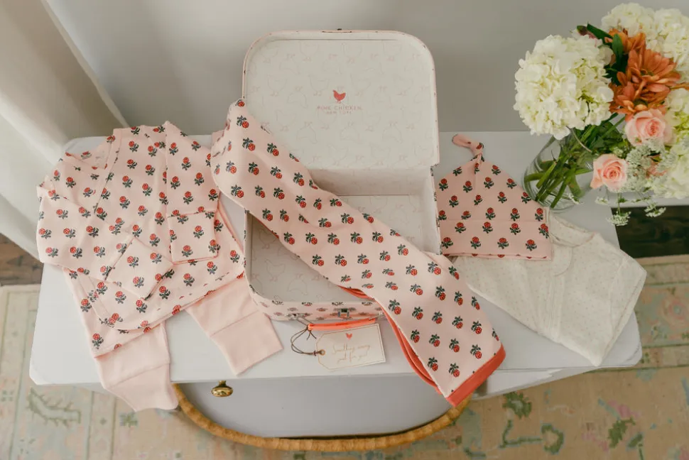 Nesting Box in Pink Tiny Flower