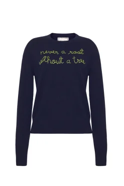 Never A Root Crewneck in Navy