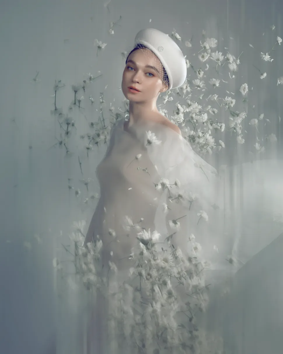 New Bonnie Felt Beret With Veil