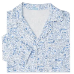 New York City Women's Button Front Long Pajama Set