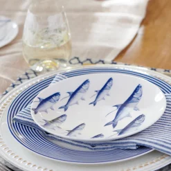 Newport Racing Stripe Rimmed Dinner Plate
