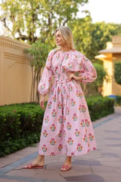 Newport Skirt in Pink & Orange Flower