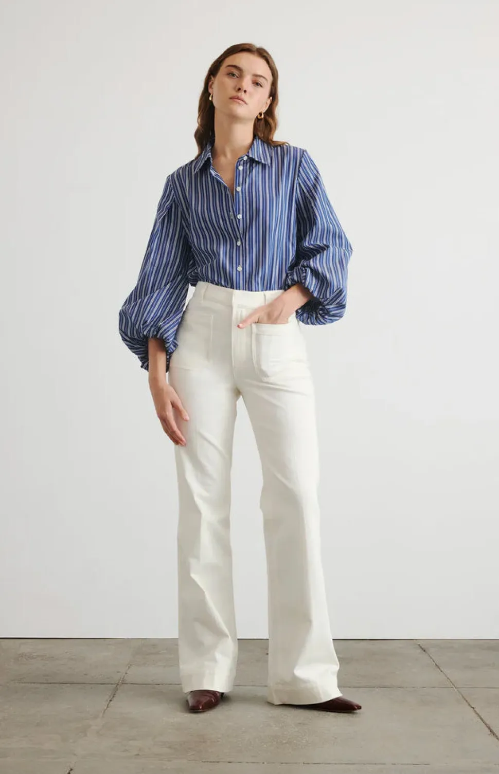 Nicole Pant in Chalk