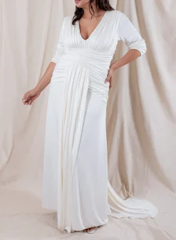 Nicole Silk Ruched Gown