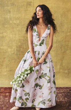 Nicolette Dress in Lavender Rose Taffeta