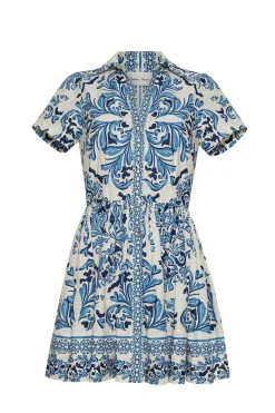 Noor Mini Dress in Saltaire Light Blue