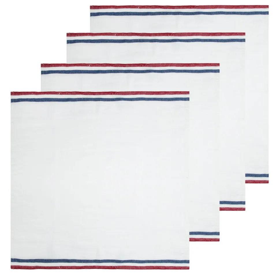 Normandy Napkins in Red, White, & Blue Stripes, Set of 4