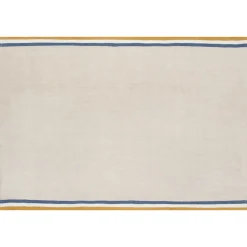 Normandy Tea Towels in Mustard, Natural & Blue Stripes, Set of 2