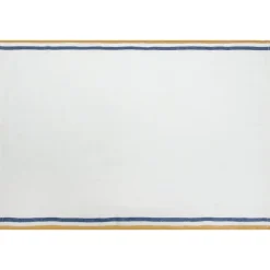 Normandy Tea Towels in Mustard, White, & Blue Stripes, Set of 2