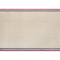 Normandy Tea Towels in Red, Natural, & Blue Stripes, Set of 2