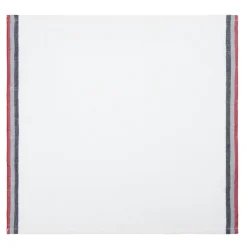 Normandy White Napkins in Red, Grey, & Black Stripes, Set of 4