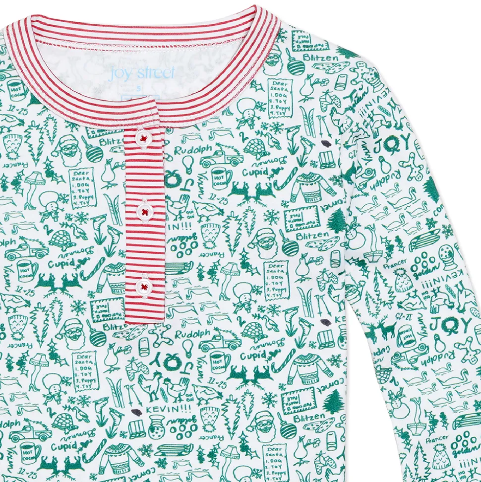 North Pole Christmas Two-Piece Kids Henley Pajamas