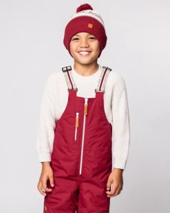 Northern Classics Knit Pom Hat in Heritage Red and Winter White