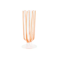 Nuovo Stripe Champagne Glass in Orange