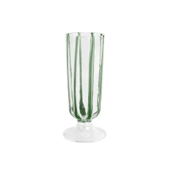 Nuovo Stripe Green Champagne Glass