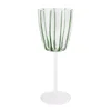 Nuovo Stripe Green Wine Glass