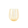 Nuovo Stripe Stemless Wine Glass in Yellow