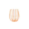 Nuovo Stripe Stemless Wine Glass in Orange