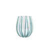 Nuovo Stripe Teal Stemless Wine Glass
