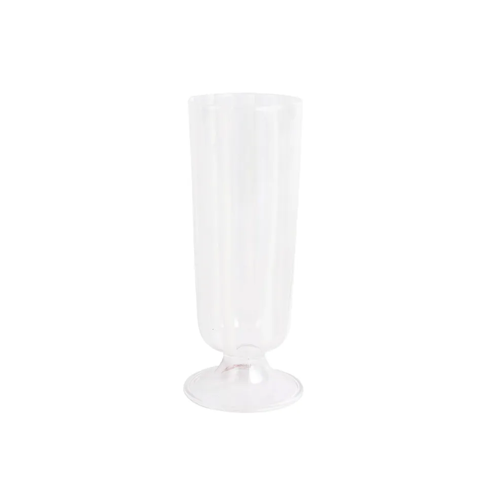 Nuovo Stripe White Champagne Glass