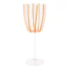 Nuovo Stripe Wine Glass in Orange