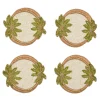 Oasis Coasters in Ivory, Green & Gold, Set of 4 in a Gift Bag