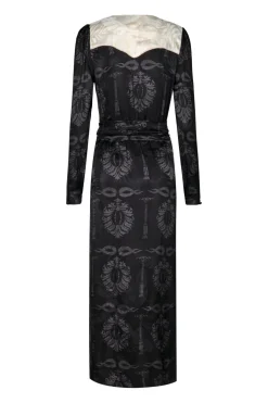 Obregon Silk Jacquard Maxi Dress in Black