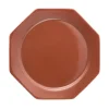 Octagonal Dinner Plate in Burgundy