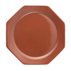 Octagonal Dinner Plate in Burgundy