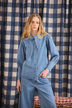 Odessa Shirt in Vintage Denim