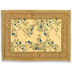 Olive Tree Mats in Khaki & Blue, Set of 6