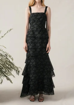 Olivia Dress in Black Flora