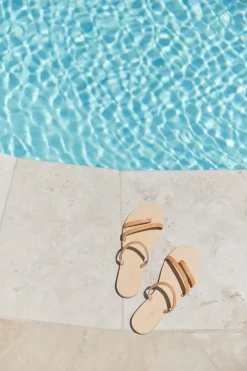 Olympia Vegetable Tanned Leather Sandal in Natural