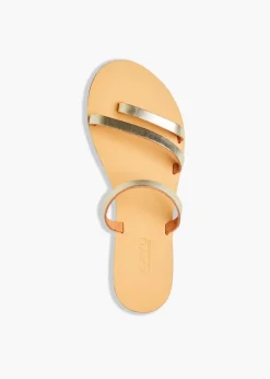 Olympia Vegetable Tanned Leather Sandal in Gold