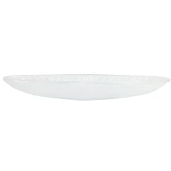 Onda Glass White Long Oval Bowl