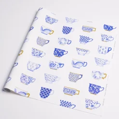 Onie’s Teacups Wrapping Paper In Porcelain