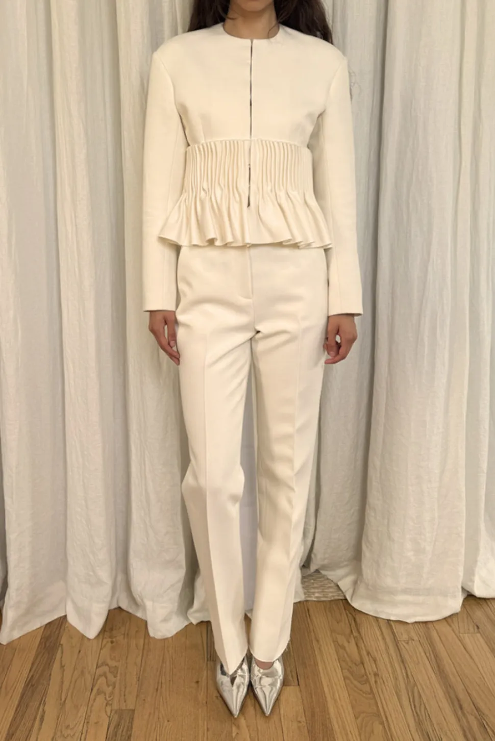Ophelia Slim Leg Pant in Wool & Cotton