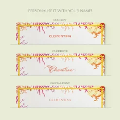 Orange Corals Stationery Cards, Personalized Set of 50