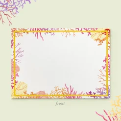 Orange Corals Stationery Cards, Personalized Set of 50