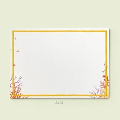 Orange Corals Stationery Cards, Personalized Set of 50