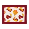 Orchard Pear Mats in Burgundy, Set of 6