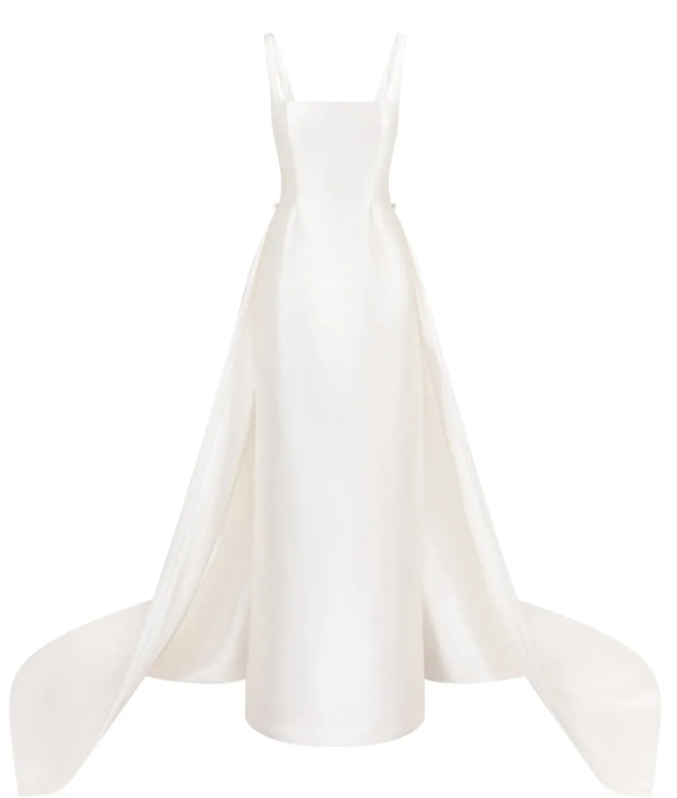Organza Peekaboo Silk Mikado Gown | STYLE 111