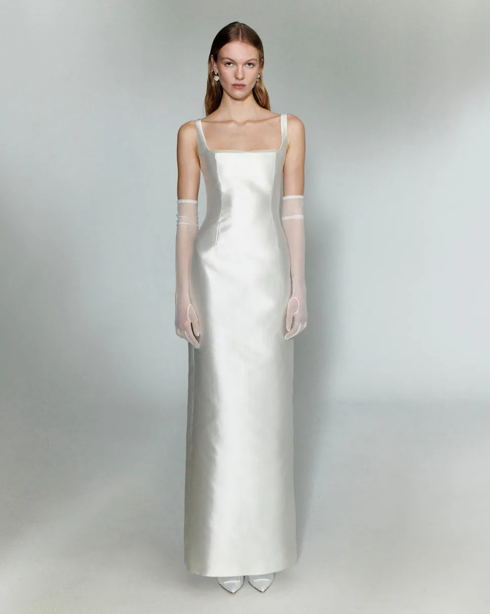 Organza Peekaboo Silk Mikado Gown | STYLE 111