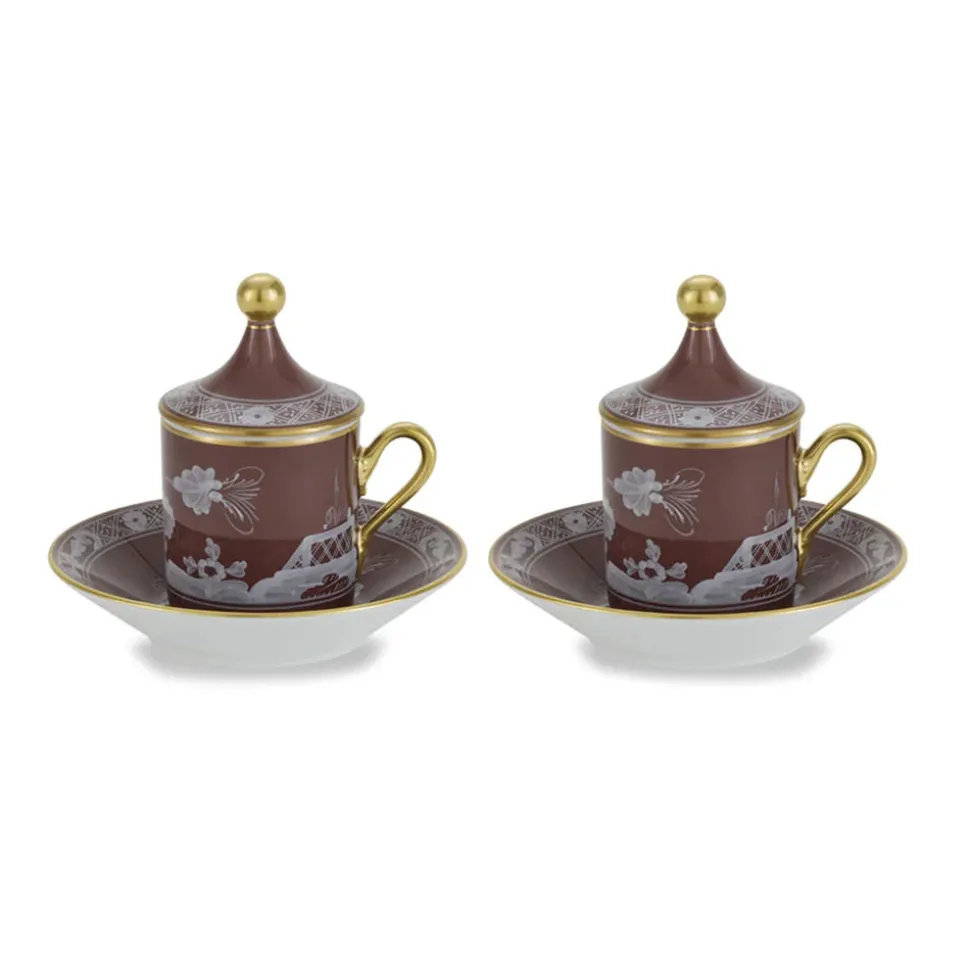Oriente Italiano Coffee Set in Castagna