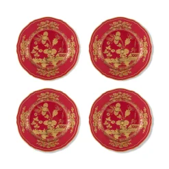 Oriente Italiano Dessert Plates in Rubrum, Set of 4