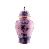 Oriente Italiano Large Potiche Vase With Cover in Azalea