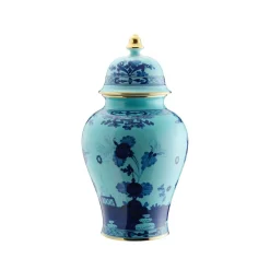 Oriente Italiano Large Potiche Vase With Cover in Iris