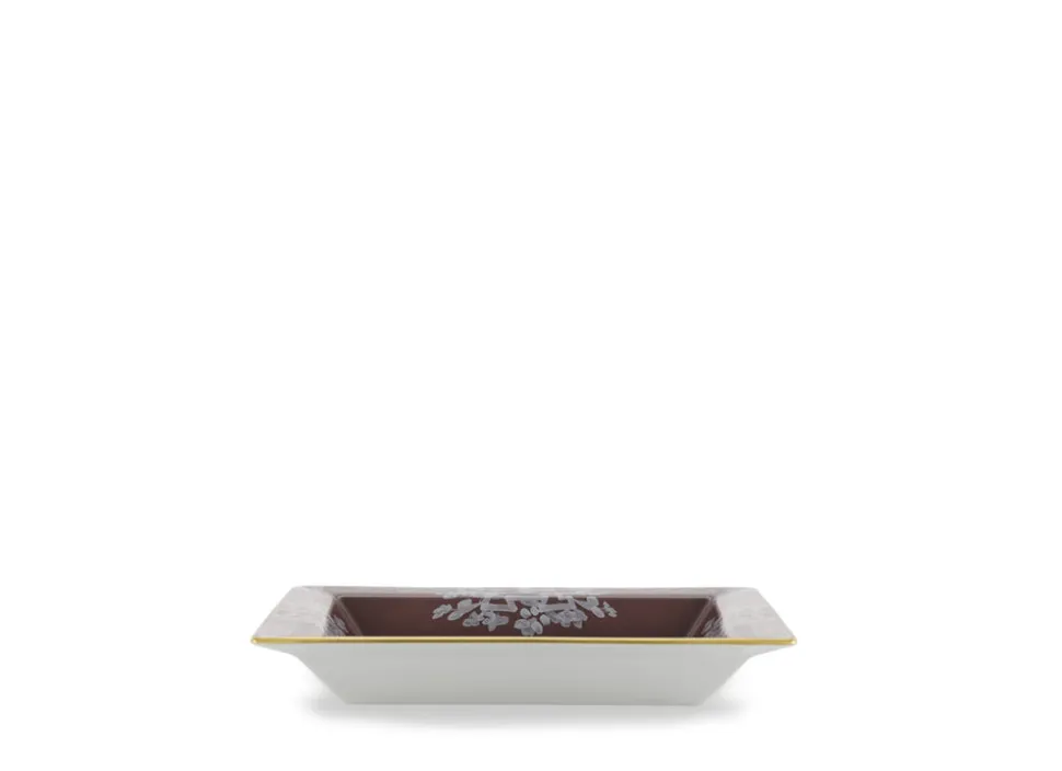 Oriente Italiano Oggetti Large Squared Change Tray in Castagna