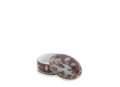 Oriente Italiano Round Box With Cover in Castagna