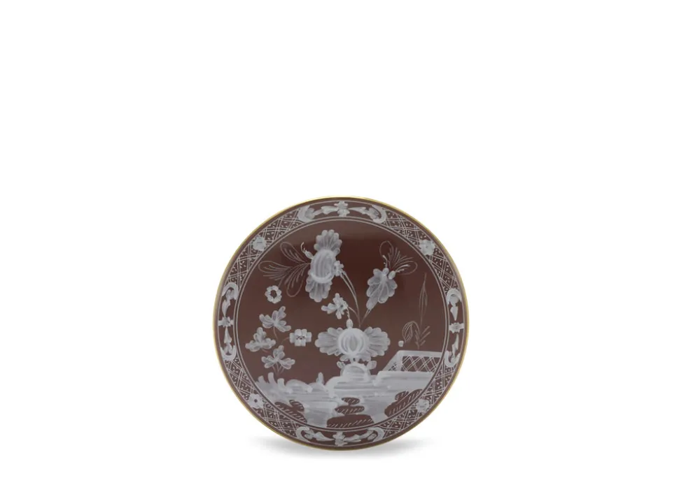 Oriente Italiano Round Box With Cover in Castagna